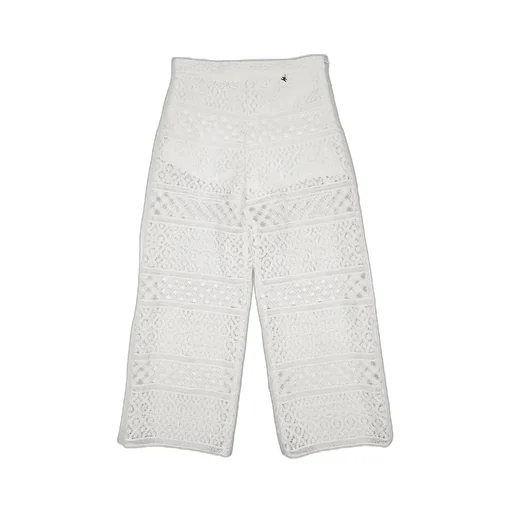 Elisabetta Franchi Kids Logo Plaque Lace Trousers