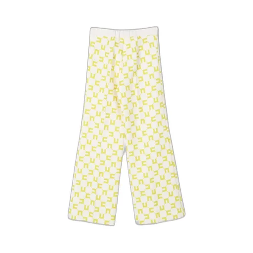 Elisabetta Franchi La Mia Bambina Logo Monogram Crepe Trousers