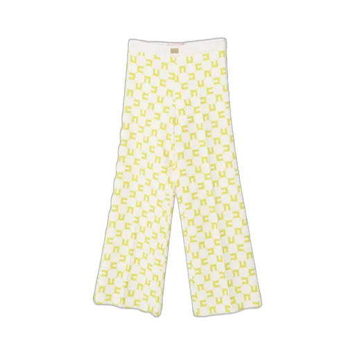 Elisabetta Franchi La Mia Bambina Logo Monogram Crepe Trousers