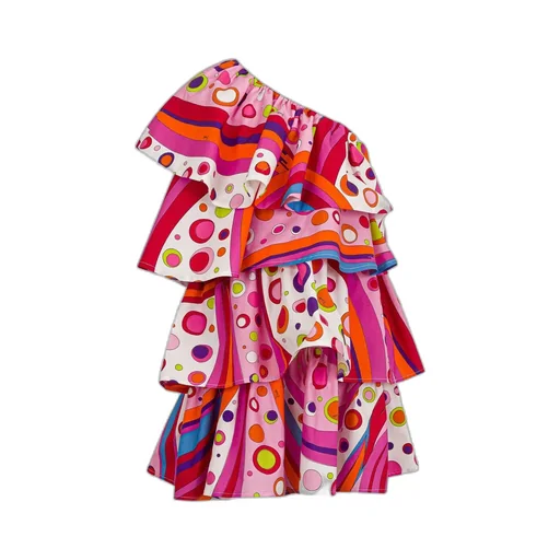 Emilio Pucci Junior One-Shoulder Ruffled Dress