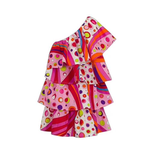 Emilio Pucci Junior One-Shoulder Ruffled Dress