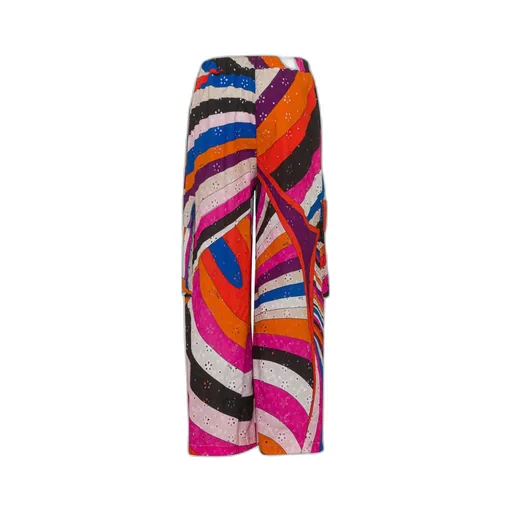 Emilio Pucci Junior Iride-Print Wide Leg Pants