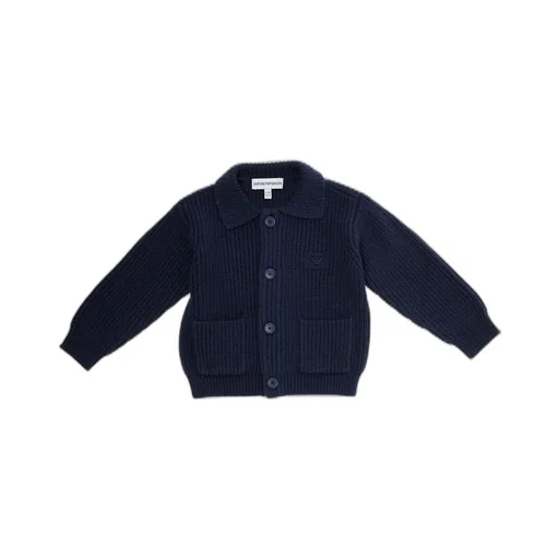 Emporio Armani Kids Logo-Embroidered Button-Up Cardigan