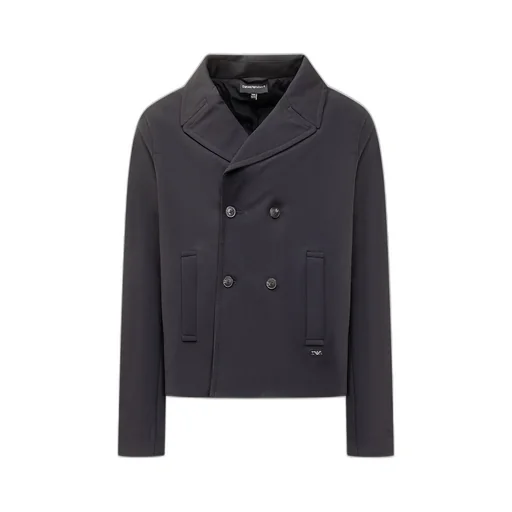 Emporio Armani Kids Logo Plaque Cropped Blazer