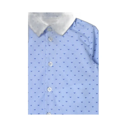 Emporio Armani Kids All-Over Patterned Curved Hem Shirt