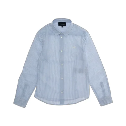Emporio Armani Kids Logo Embroidered Pinstriped Shirt