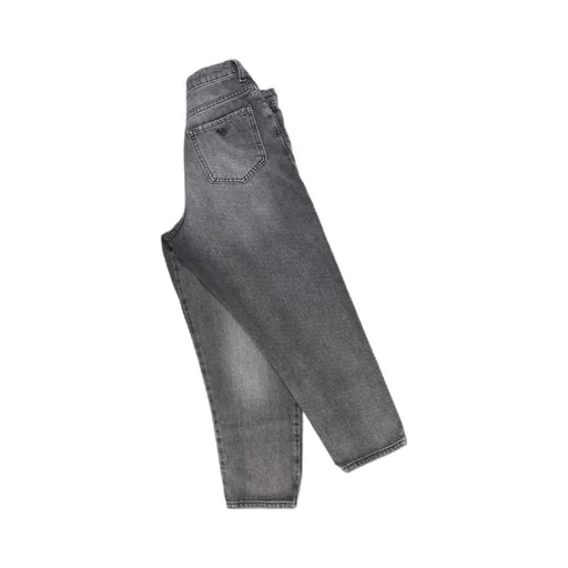 Emporio Armani Kids Faded Distressed Tapered Jeans