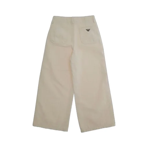 Emporio Armani Kids Comfort Wide Leg Twill Trousers