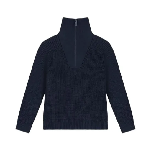 Emporio Armani Kids Logo Patch Half Zipped Polo Jumper