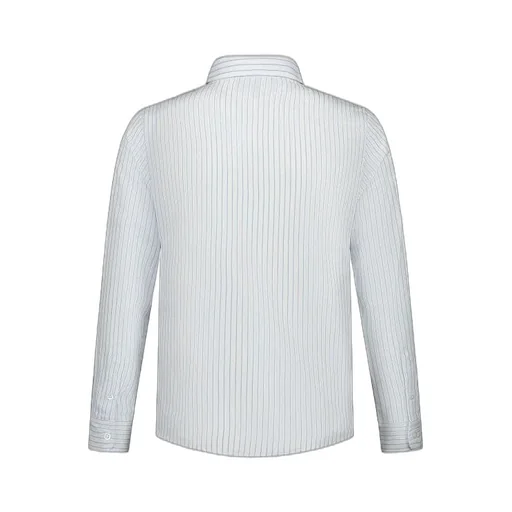 Emporio Armani Kids Pinstriped Curved Hem Shirt