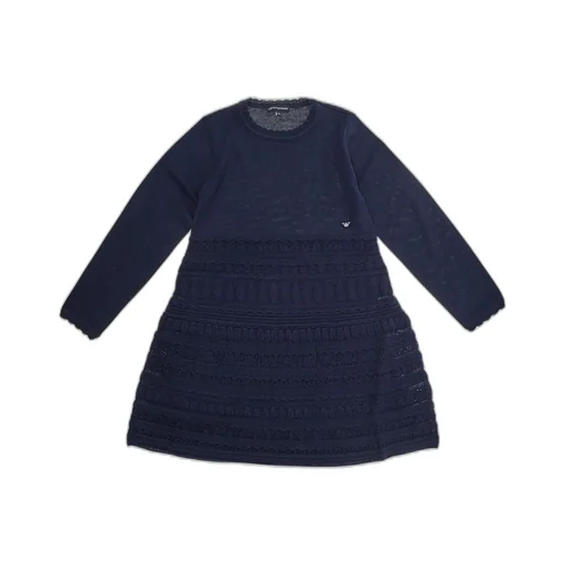 Emporio Armani Kids Lace Knit Crewneck Dress