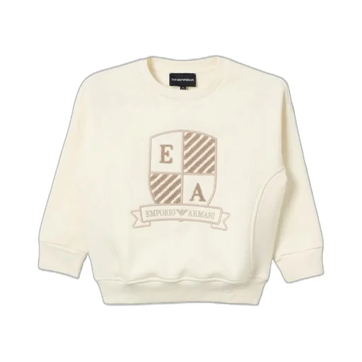 Emporio Armani Kids Oversized Ea Logo Crest Embroidery Oversized Sweatshirt