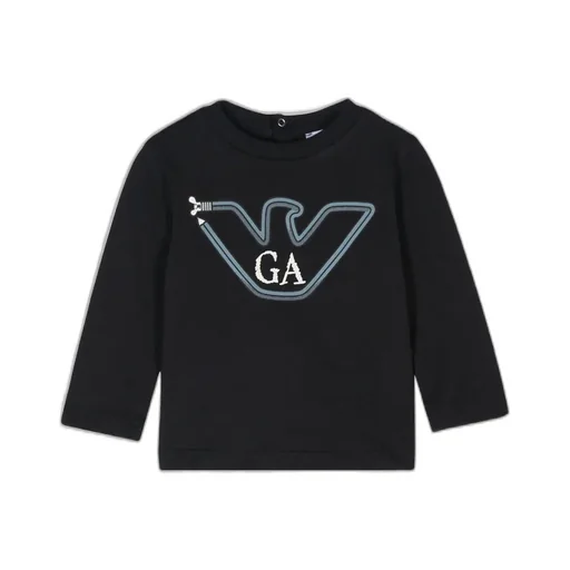 Emporio Armani Kids Pencil Eagle Printed Asv Jersey Jumper