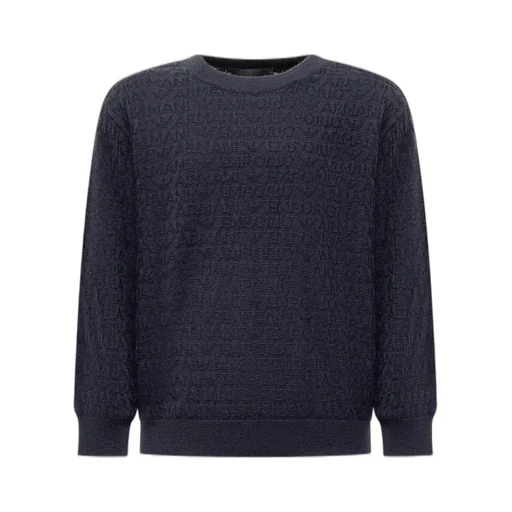 Emporio Armani Kids Logo Intarsia Crewneck Knitted Jumper