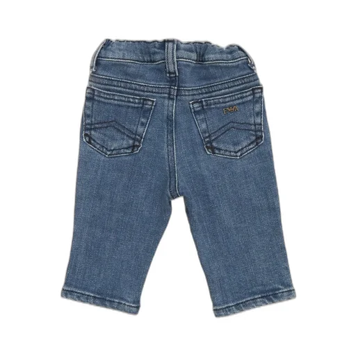 Emporio Armani Kids Logo Plaque Slim Cut Jeans