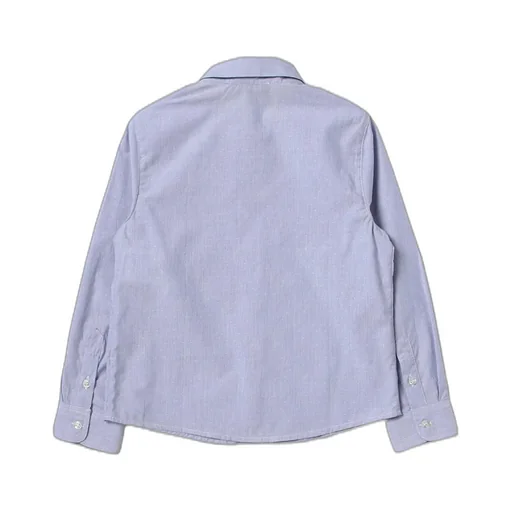 Emporio Armani Kids Curved Hem Logo Embroidered Shirt