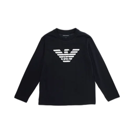 Emporio Armani Kids Eagle Logo-Printed Crew Neck Sweatshirt