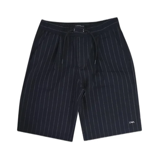 Emporio Armani Kids Striped Drawstring Shorts