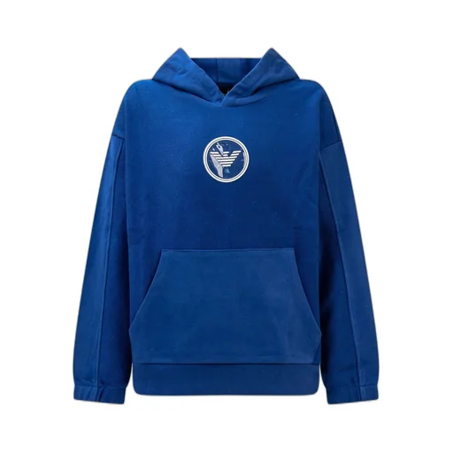 Emporio Armani Kids Straight Hem Drop-Shoulder Hoodie