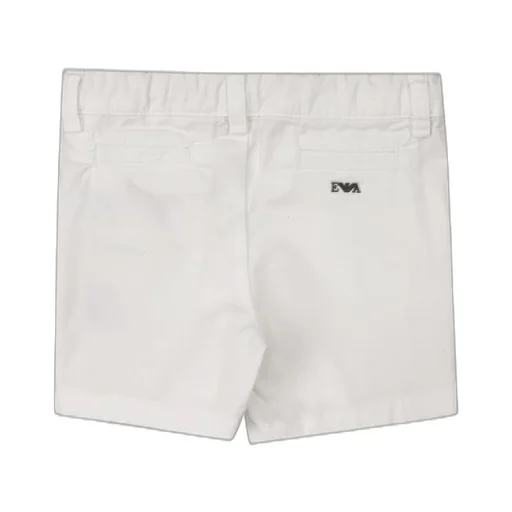 Emporio Armani Kids Logo Plaque Straight Hem Shorts