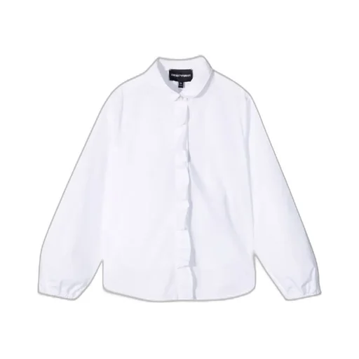 Emporio Armani Kids Ruffled Curved Hem Shirt