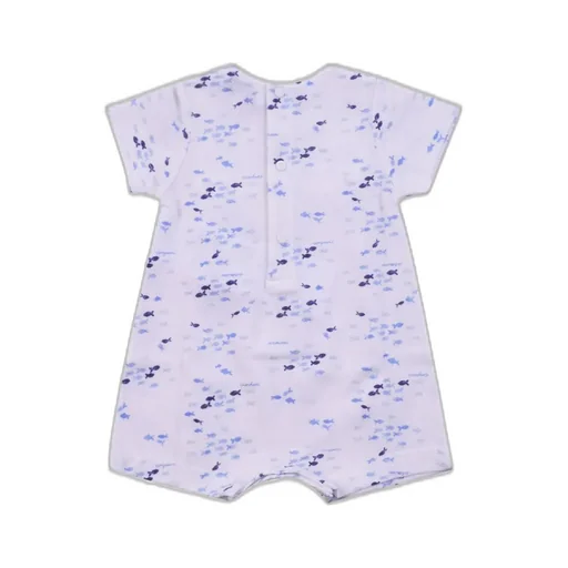 Emporio Armani Kids All-Over Fish Printed Crewneck Romper
