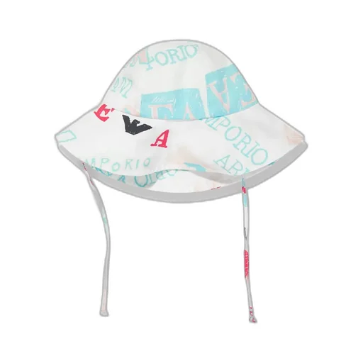 Emporio Armani Kids All-Over Logo Printed Lanyard Hat