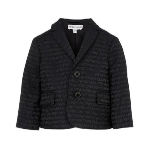 Emporio Armani Kids Logo Jacquard Single-Breasted Blazer