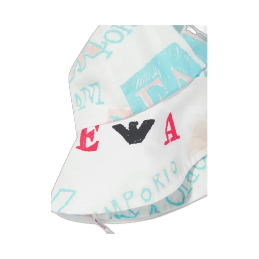 Emporio Armani Kids All-Over Logo Printed Lanyard Hat