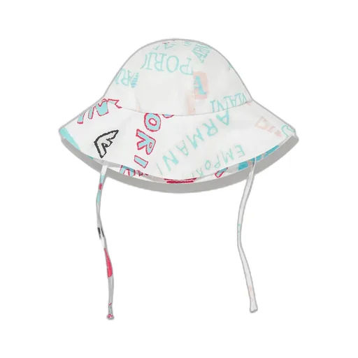 Emporio Armani Kids All-Over Logo Printed Lanyard Hat