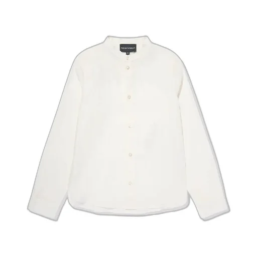 Emporio Armani Kids Logo Jacquard Curved Hem Shirt
