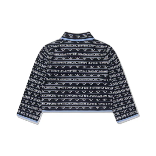 Emporio Armani Kids Logo Intarsia Cropped Jacket