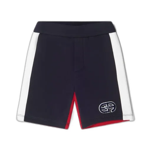 Emporio Armani Kids Logo Embroidered Color-Block Shorts