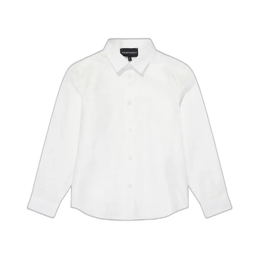 Emporio Armani Kids Logo Jacquard Curved Hem Shirt