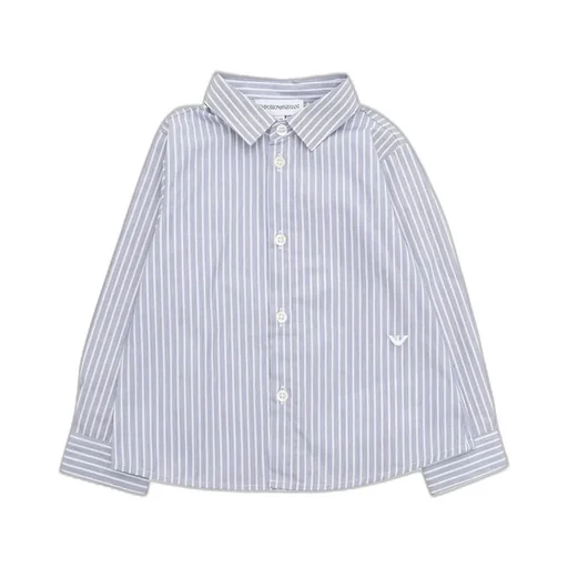 Emporio Armani Kids Logo Embroidered Striped Shirt