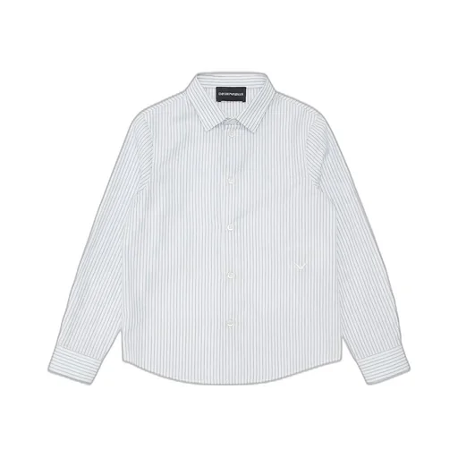 Emporio Armani Kids Logo Embroidered Striped Shirt