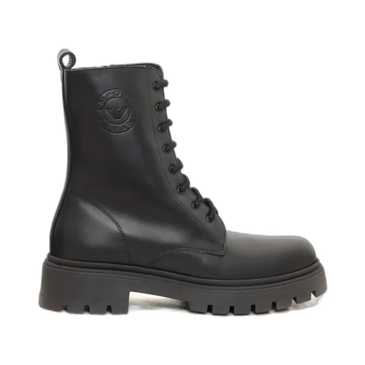 Emporio Armani Kids Round Toe Ankle Boots