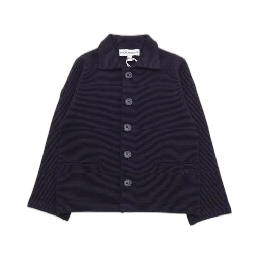 Emporio Armani Kids Logo Embroidered Knitted Cardigan