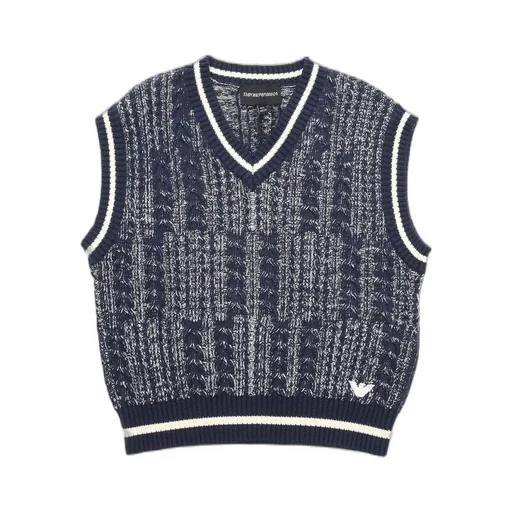 Emporio Armani Kids V-Neck Cable Knitted Vest