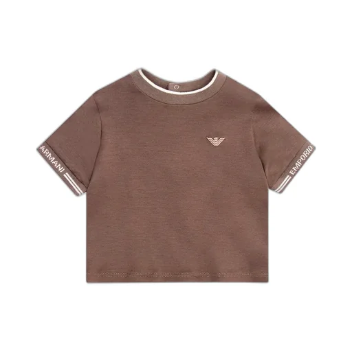 Emporio Armani Kids Logo Embroidered Crewneck T-Shirt