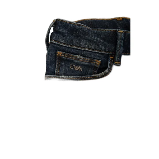 Emporio Armani Kids Logo Plaque Distressed Jeans