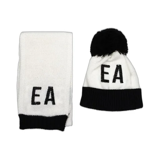 Emporio Armani Kids Logo Intarsia Hat And Scarf Set