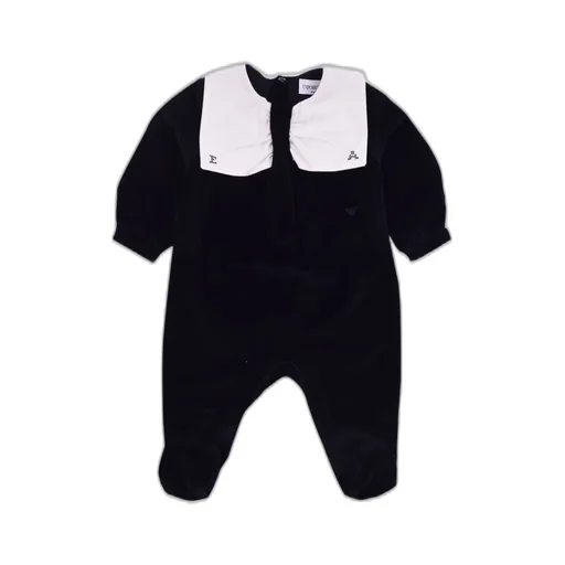 Emporio Armani Kids Logo Embroidered Long-Sleeved Romper