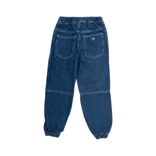 Emporio Armani Kids Logo Plaque Tapered Pants