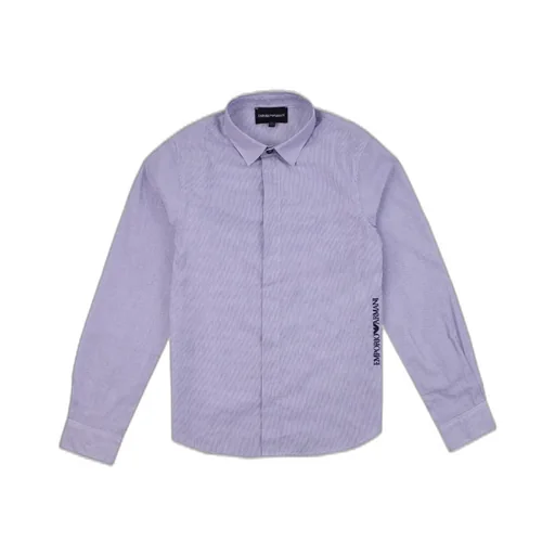 Emporio Armani Kids Logo Embroidered Long-Sleeved Shirt
