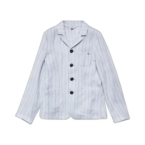 Emporio Armani Kids Striped Buttoned Jacket