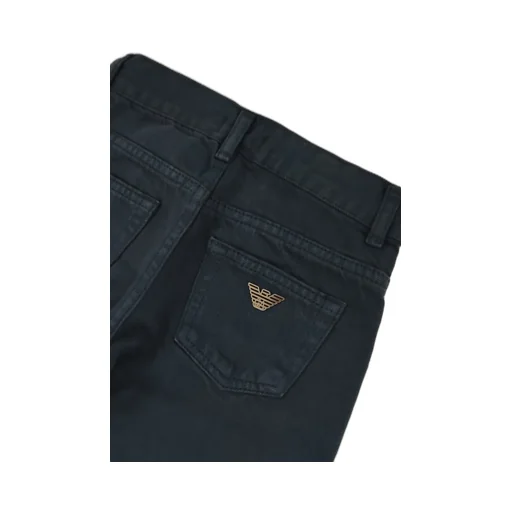Emporio Armani Kids Logo Plaque Straight Leg Twill Chinos