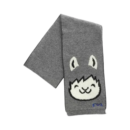 Emporio Armani Kids Logo Embroidered Scarf