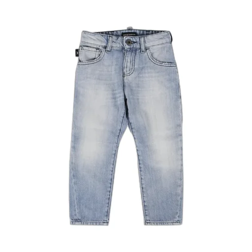 Emporio Armani Kids Logo Plaque Denim Jeans