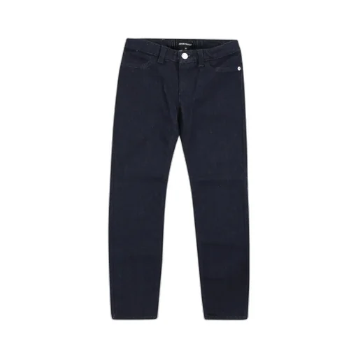 Emporio Armani Kids Logo Patch Straight Leg Jeans